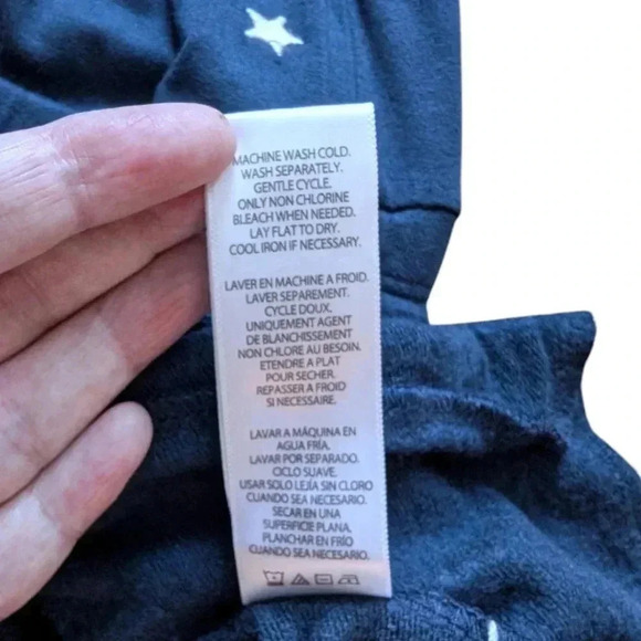 Splendid Romper Navy Silver Embroidered Stars Shorts Whimsigoth Fairy Women's L - Picture 12 of 16